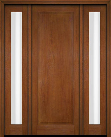 WDMA 52x96 Door (4ft4in by 8ft) Exterior Swing Mahogany Full Raised Panel Solid Single Entry Door Sidelights 5