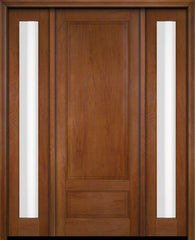 WDMA 52x96 Door (4ft4in by 8ft) Exterior Swing Mahogany 3/4 Raised Panel Solid Single Entry Door Sidelights 5