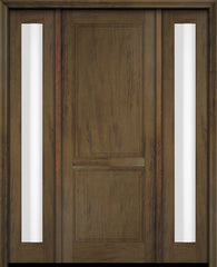 WDMA 52x96 Door (4ft4in by 8ft) Exterior Swing Mahogany 2 Raised Panel Solid Single Entry Door Sidelights 3