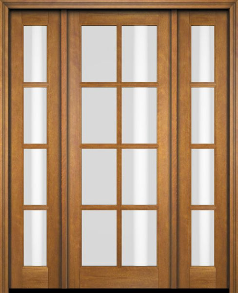 WDMA 52x96 Door (4ft4in by 8ft) Exterior Swing Mahogany 8 Lite TDL Single Entry Door Sidelights 1