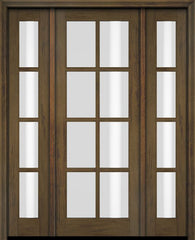 WDMA 52x96 Door (4ft4in by 8ft) Exterior Swing Mahogany 8 Lite TDL Single Entry Door Sidelights 3