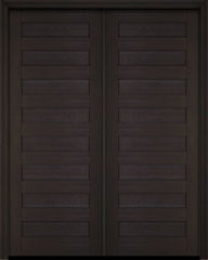 WDMA 52x96 Door (4ft4in by 8ft) Exterior Barn Mahogany Modern Slim Panel Shaker or Interior Double Door 2