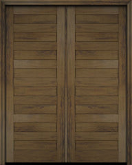 WDMA 52x96 Door (4ft4in by 8ft) Exterior Barn Mahogany Modern Slim Panel Shaker or Interior Double Door 3