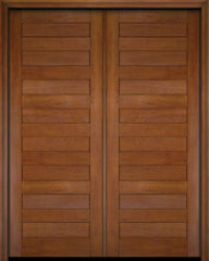 WDMA 52x96 Door (4ft4in by 8ft) Exterior Barn Mahogany Modern Slim Panel Shaker or Interior Double Door 5