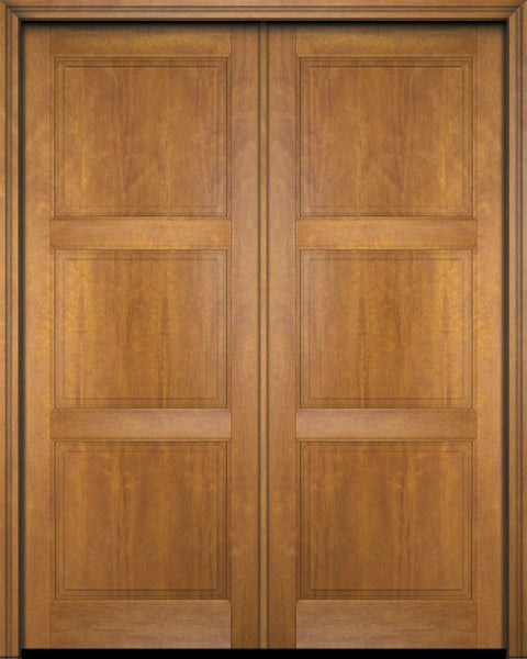 WDMA 52x96 Door (4ft4in by 8ft) Exterior Barn Mahogany 3 Raised Panel Solid or Interior Double Door 1