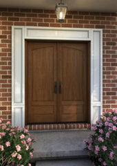 WDMA 52x96 Door (4ft4in by 8ft) Exterior Barn Mahogany Arch 3/4 Raised Panel Solid or Interior Double Door 2