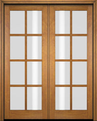 WDMA 52x96 Door (4ft4in by 8ft) Exterior Barn Mahogany 8 Lite TDL or Interior Double Door 1