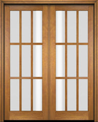 WDMA 52x96 Door (4ft4in by 8ft) Exterior Barn Mahogany 9 Lite TDL or Interior Double Door 1