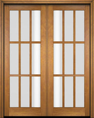 WDMA 52x96 Door (4ft4in by 8ft) Exterior Barn Mahogany 9 Lite TDL or Interior Double Door 1