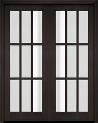 WDMA 52x96 Door (4ft4in by 8ft) Exterior Barn Mahogany 9 Lite TDL or Interior Double Door 2