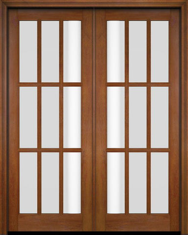 WDMA 52x96 Door (4ft4in by 8ft) Exterior Barn Mahogany 9 Lite TDL or Interior Double Door 4