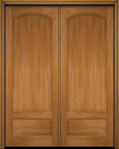 WDMA 52x96 Door (4ft4in by 8ft) Exterior Barn Mahogany 3/4 Arch Raised Panel Solid or Interior Double Door 1