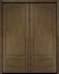 WDMA 52x96 Door (4ft4in by 8ft) Exterior Barn Mahogany 3/4 Arch Raised Panel Solid or Interior Double Door 3