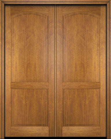 WDMA 52x96 Door (4ft4in by 8ft) Exterior Barn Mahogany 2 Raised Arch Panel Solid or Interior Double Door 1