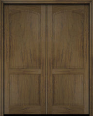 WDMA 52x96 Door (4ft4in by 8ft) Exterior Barn Mahogany 2 Raised Arch Panel Solid or Interior Double Door 3