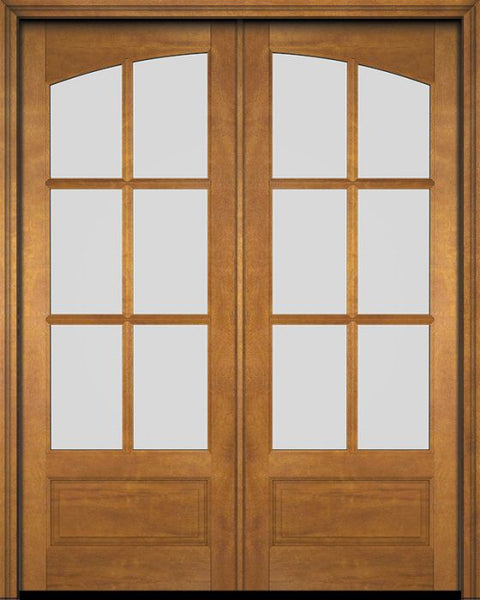 WDMA 52x96 Door (4ft4in by 8ft) Interior Swing Mahogany Double 3/4 Arch 6 Lite Exterior or Door 1