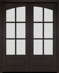 WDMA 52x96 Door (4ft4in by 8ft) Interior Swing Mahogany Double 3/4 Arch 6 Lite Exterior or Door 2
