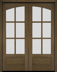 WDMA 52x96 Door (4ft4in by 8ft) Interior Swing Mahogany Double 3/4 Arch 6 Lite Exterior or Door 3