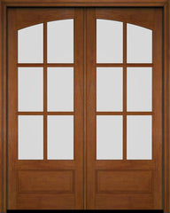 WDMA 52x96 Door (4ft4in by 8ft) Interior Swing Mahogany Double 3/4 Arch 6 Lite Exterior or Door 4