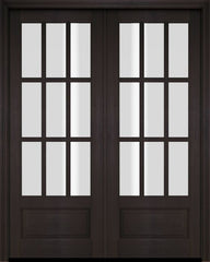 WDMA 52x96 Door (4ft4in by 8ft) Exterior Barn Mahogany 3/4 9 Lite TDL or Interior Double Door 2