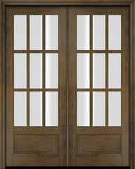WDMA 52x96 Door (4ft4in by 8ft) Exterior Barn Mahogany 3/4 9 Lite TDL or Interior Double Door 3