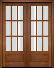 WDMA 52x96 Door (4ft4in by 8ft) Exterior Barn Mahogany 3/4 9 Lite TDL or Interior Double Door 4
