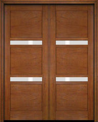 WDMA 52x96 Door (4ft4in by 8ft) Exterior Barn Mahogany 132 Windermere Shaker or Interior Double Door 4