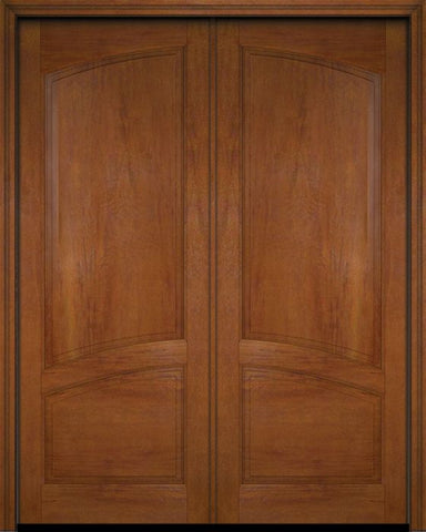 WDMA 52x96 Door (4ft4in by 8ft) Interior Swing Mahogany 2/3 Arch Raised Panel Solid Exterior or Double Door 5