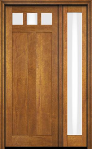 WDMA 52x96 Door (4ft4in by 8ft) Interior Swing Mahogany Top View Lite Craftsman 2 Panel One Sidelight Exterior or Single Door 1