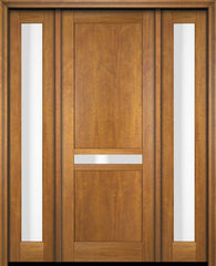 WDMA 52x96 Door (4ft4in by 8ft) Exterior Swing Mahogany 121 Windermere Shaker Single Entry Door Sidelights 1