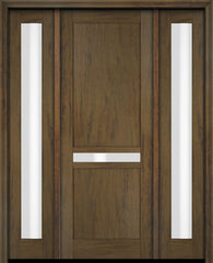 WDMA 52x96 Door (4ft4in by 8ft) Exterior Swing Mahogany 121 Windermere Shaker Single Entry Door Sidelights 3