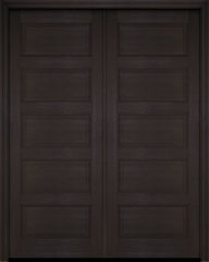 WDMA 52x96 Door (4ft4in by 8ft) Exterior Barn Mahogany 5 Raised Panel Solid or Interior Double Door 2