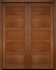 WDMA 52x96 Door (4ft4in by 8ft) Exterior Barn Mahogany 5 Raised Panel Solid or Interior Double Door 5