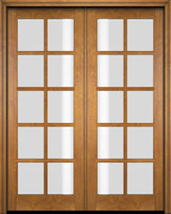 WDMA 52x96 Door (4ft4in by 8ft) French Swing Mahogany 10 Lite TDL Exterior or Interior Double Door 1