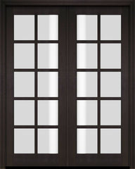 WDMA 52x96 Door (4ft4in by 8ft) French Swing Mahogany 10 Lite TDL Exterior or Interior Double Door 2