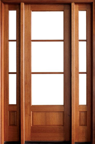 WDMA 52x96 Door (4ft4in by 8ft) Exterior Swing Mahogany Alexandria TDL 3 Lite Single Door/2Sidelight 1