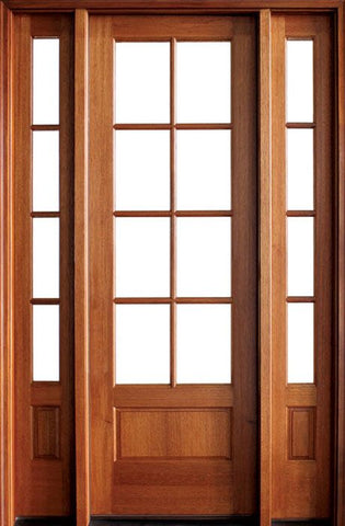 WDMA 52x96 Door (4ft4in by 8ft) Exterior Swing Mahogany Alexandria TDL 8 Lite Single Door/2Sidelight 1