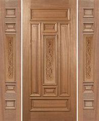 WDMA 54x80 Door (4ft6in by 6ft8in) Exterior Mahogany Narrow Single Door/2side Carved Panel 1