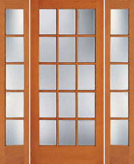 WDMA 54x80 Door (4ft6in by 6ft8in) Patio Fir 1515 15-Lite Exterior Door Sidelights 1