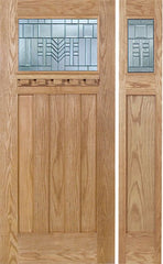 WDMA 54x80 Door (4ft6in by 6ft8in) Exterior Oak Biltmore Single Door/1side w/ C Glass 1