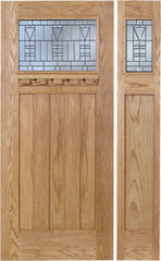 WDMA 54x80 Door (4ft6in by 6ft8in) Exterior Oak Biltmore Single Door/1side w/ B Glass 1