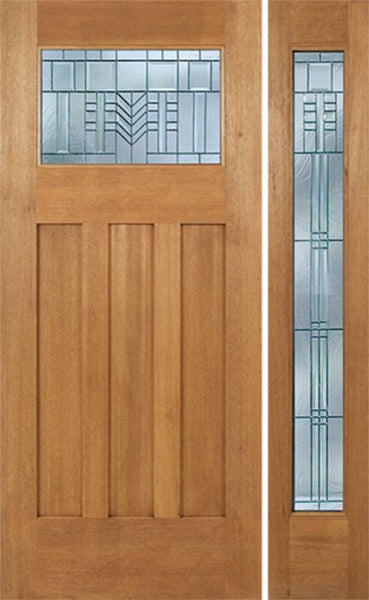 WDMA 54x80 Door (4ft6in by 6ft8in) Exterior Mahogany Biltmore Single Door/1 Full-lite side w/ C Glass 1