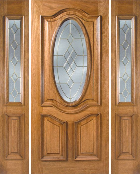 WDMA 54x80 Door (4ft6in by 6ft8in) Exterior Mahogany La Jolla Single Door/2side w/ A Glass 1