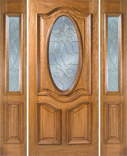WDMA 54x80 Door (4ft6in by 6ft8in) Exterior Mahogany La Jolla Single Door/2side w/ OC Glass 1
