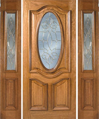 WDMA 54x80 Door (4ft6in by 6ft8in) Exterior Mahogany La Jolla Single Door/2side w/ BO Glass - 6ft8in Tall 1