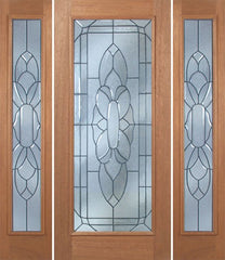 WDMA 54x80 Door (4ft6in by 6ft8in) Exterior Mahogany Livingston Single Door/2side w/ BO Glass - 6ft8in Tall 1