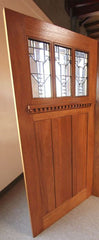 WDMA 54x80 Door (4ft6in by 6ft8in) Exterior Mahogany Mission Style Door and Sidelight Three-Lite Glass 2