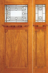 WDMA 54x80 Door (4ft6in by 6ft8in) Exterior Mahogany Mission Style Door and Sidelight Triple Glazed 1