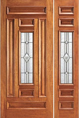 WDMA 54x80 Door (4ft6in by 6ft8in) Exterior Mahogany Pre-hung Center Lite One Side light Door 1