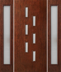 WDMA 54x80 Door (4ft6in by 6ft8in) Exterior Cherry Contemporary Modern 6 Lite Single Entry Door Sidelights FC596 1